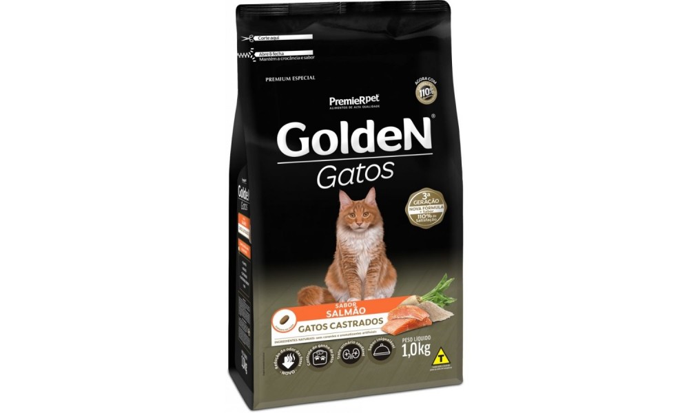 Golden Gato Castrado Salmão 1 Kg