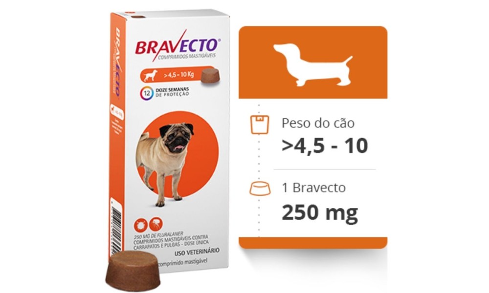 Antipulgas Bravecto Para Cães De 4,5 A 10kg