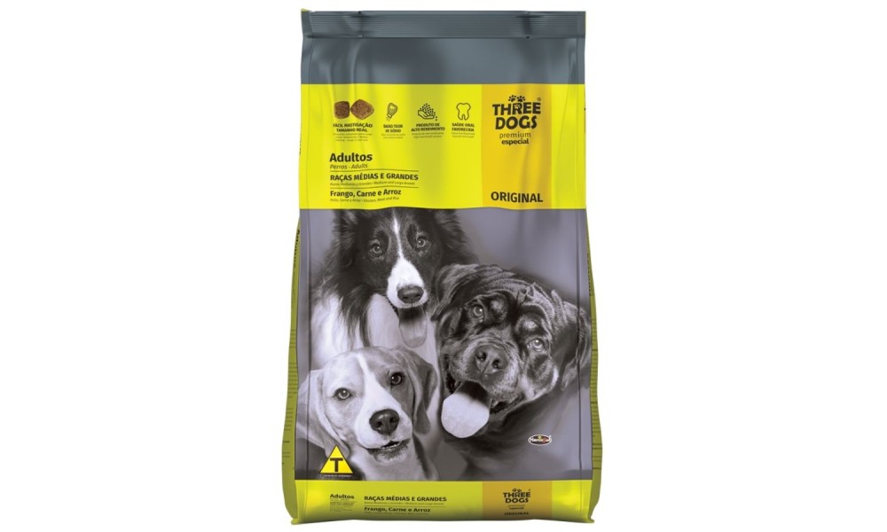 Three Dogs Original Adulto Meds/grdes 15kg