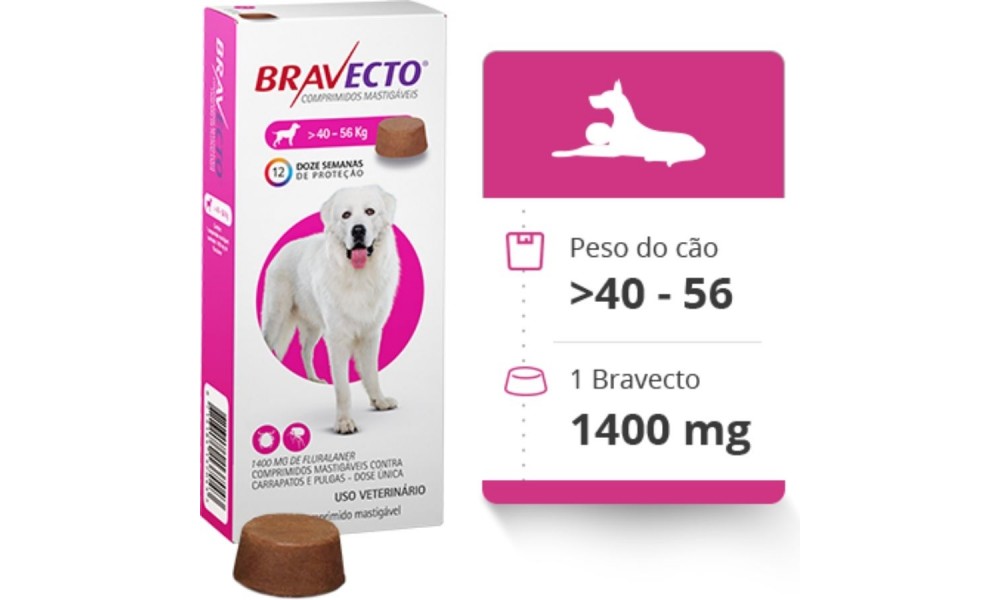 Antipulgas Bravecto Para Cães De 40 A 56kg