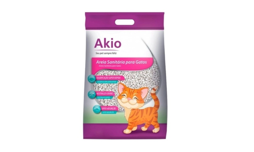 Areia Sanitária Premium Cat Akio 4kg