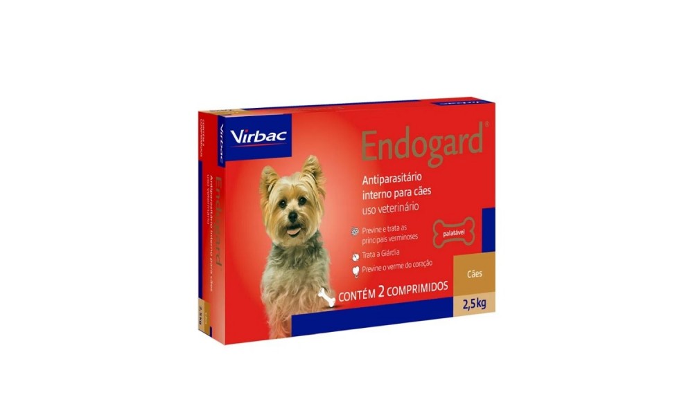 Vermífugo Endogard Para Cães Até 2,5kg Com 2 Comprimidos