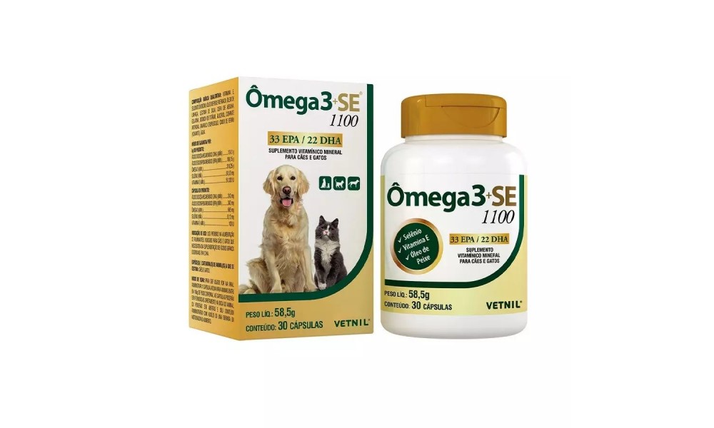 Suplemento Omega 3 Para Cães E Gatos + Se 1100