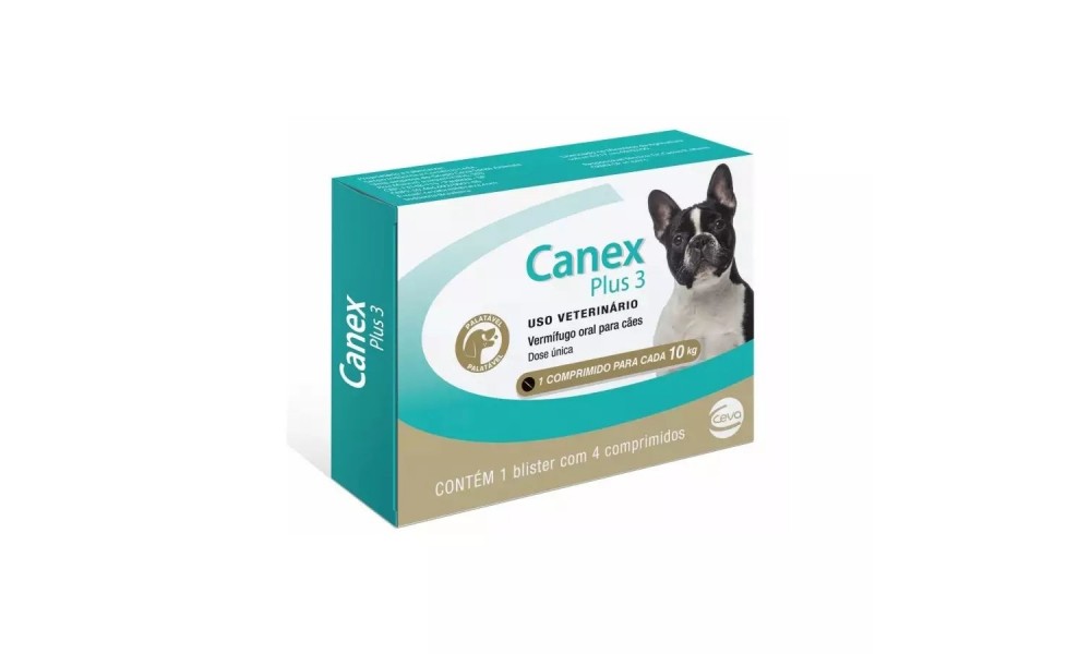 Vermífugo Canex Plus 3 Para Cães Até 10kg - 4 Comprimidos