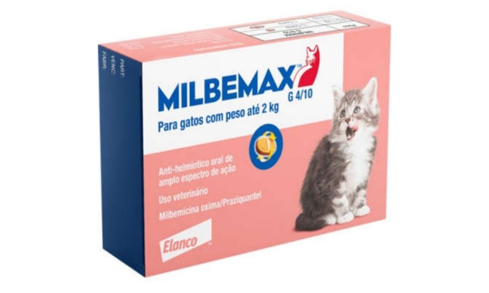Vermífugo Milbemax Para Gatos Até 2kg