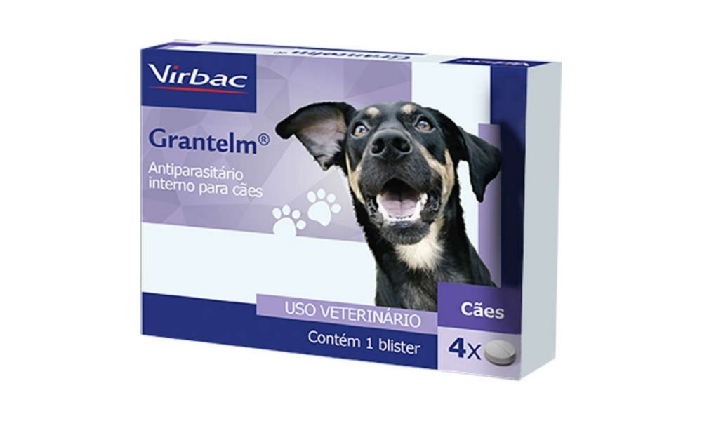 Vermífugo Grantelm Para Cães Com 4 Comprimidos