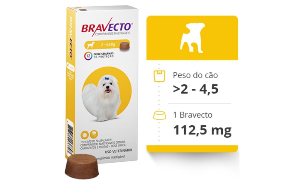 Antipulgas Bravecto Para Cães De 2 A 4,5kg