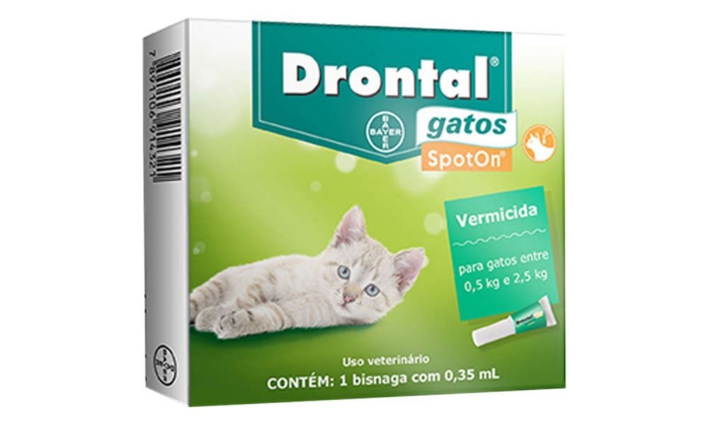 Vermífugo Drontal Spoton Para Gatos De 0,5 Kg A 2,5 Kg