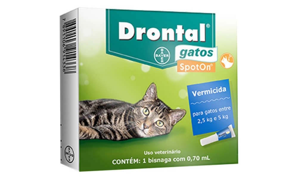 Vermífugo Drontal Spoton Para Gatos De 2,5 Kg A 5 Kg