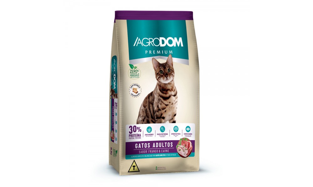 Ração Agrodom Premium Nuggets 10,1kg Gatos Adultos Sabor Frango e Carne