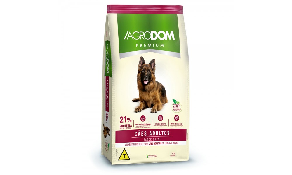 Ração Agrodom Premium 15kg Cães Adultos Sabor Carne 