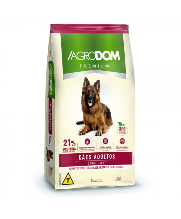 Ração Agrodom Premium 10,1kg Cães Adultos Sabor Carne